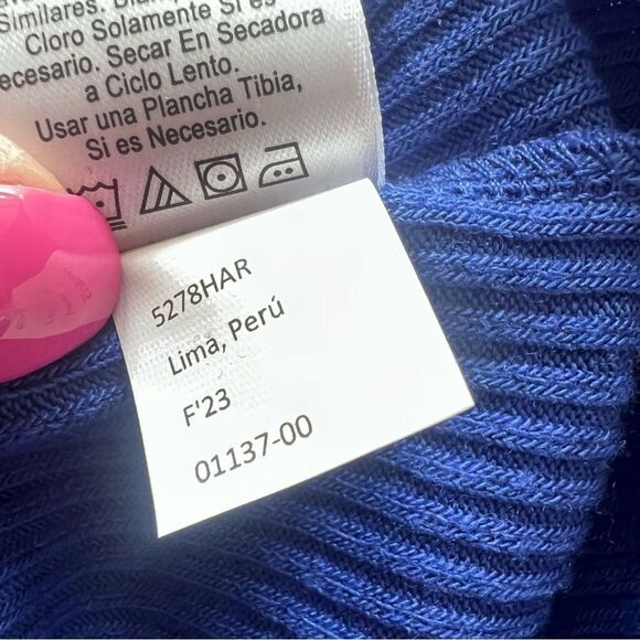 Nation LTD Oriana Ruffled Sash Dress Ribbed Midi Dress Royal Blue Suede NWT - Picture 13 of 14